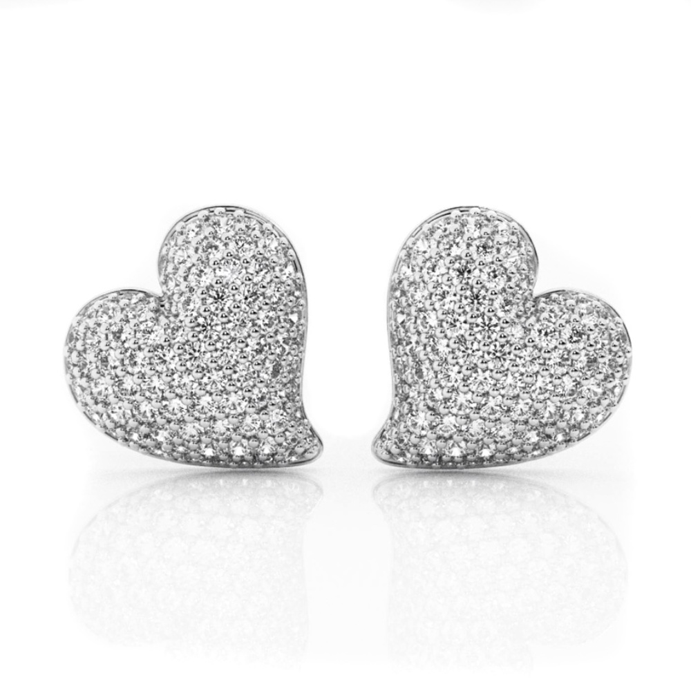 Honey Comb Set Womens Sterling Silver 3D Cute Best Love Heart Stud Earrings